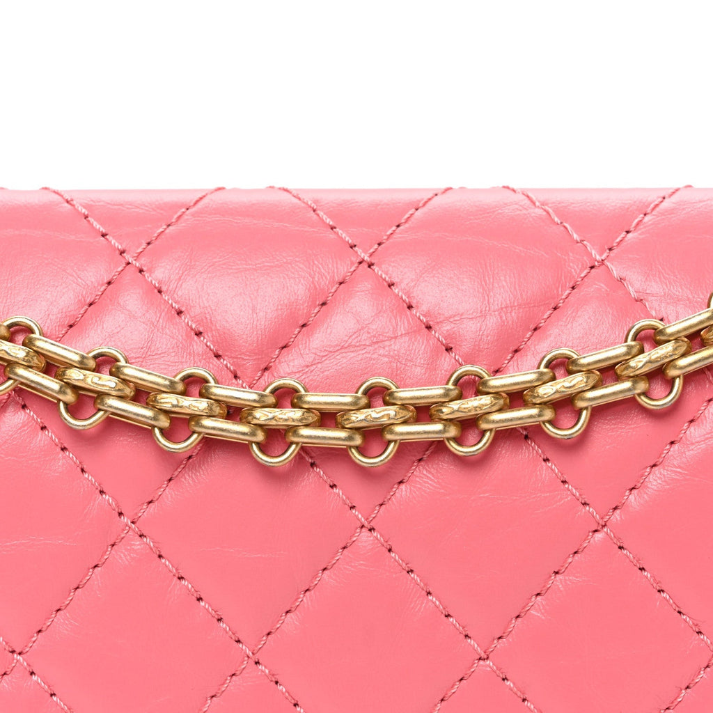 Aged Calfskin Quilted 2.55 Reissue Mini Flap Pink