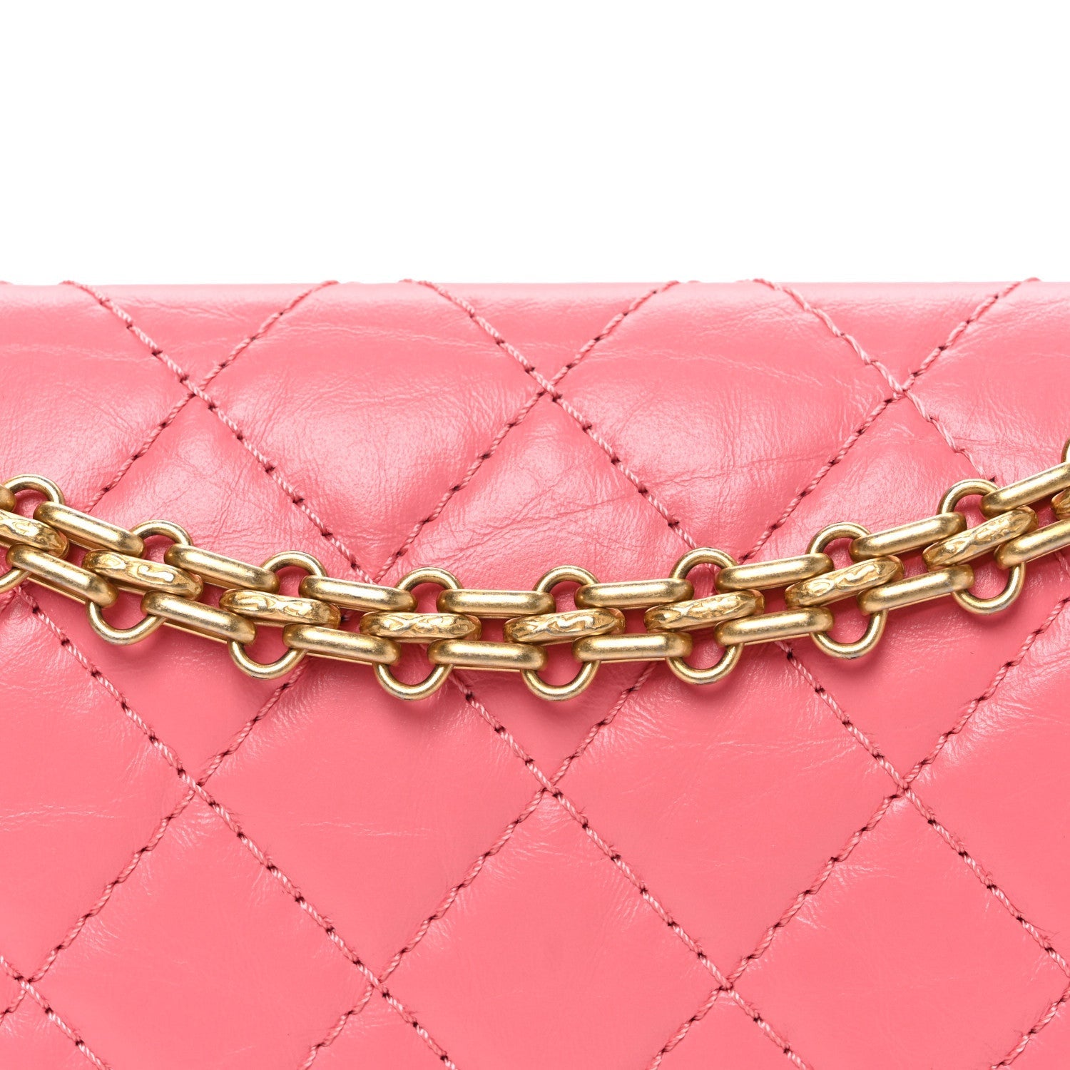 Aged Calfskin Quilted 2.55 Reissue Mini Flap Pink