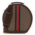 GG Supreme Monogram Textured Dollar Calfskin Web Savoy Hat Box Beige Ebony New Acero