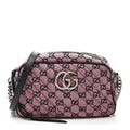 Monogram Multicolor Matelasse Diagonal Small GG Marmont Chain Shoulder Bag Pink Blue