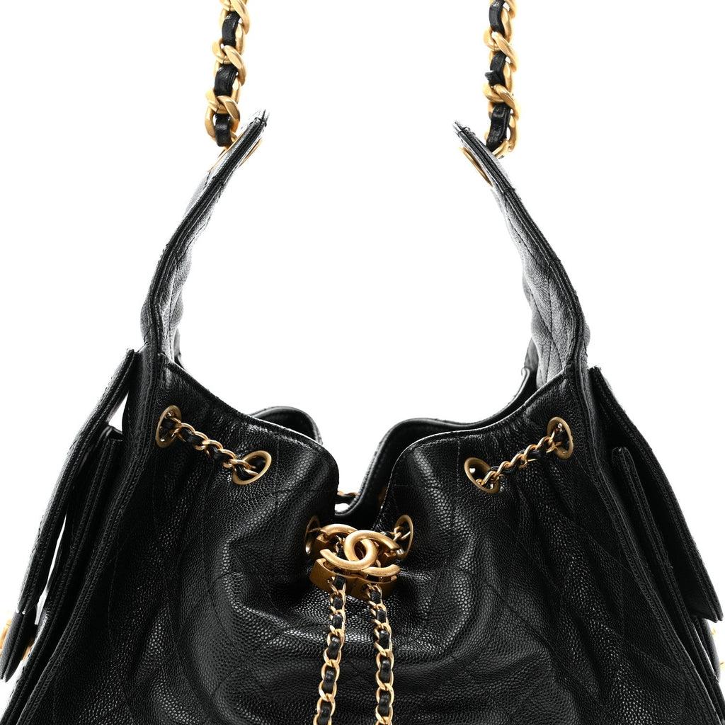 Caviar Quilted Small Chanel 25 Handbag Black