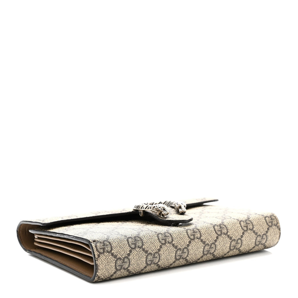 GG Supreme Monogram Mini Dionysus Chain Wallet Beige Taupe