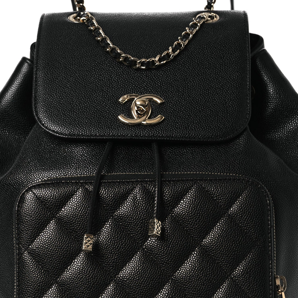 Caviar Quilted Business Affinity Backpack Black