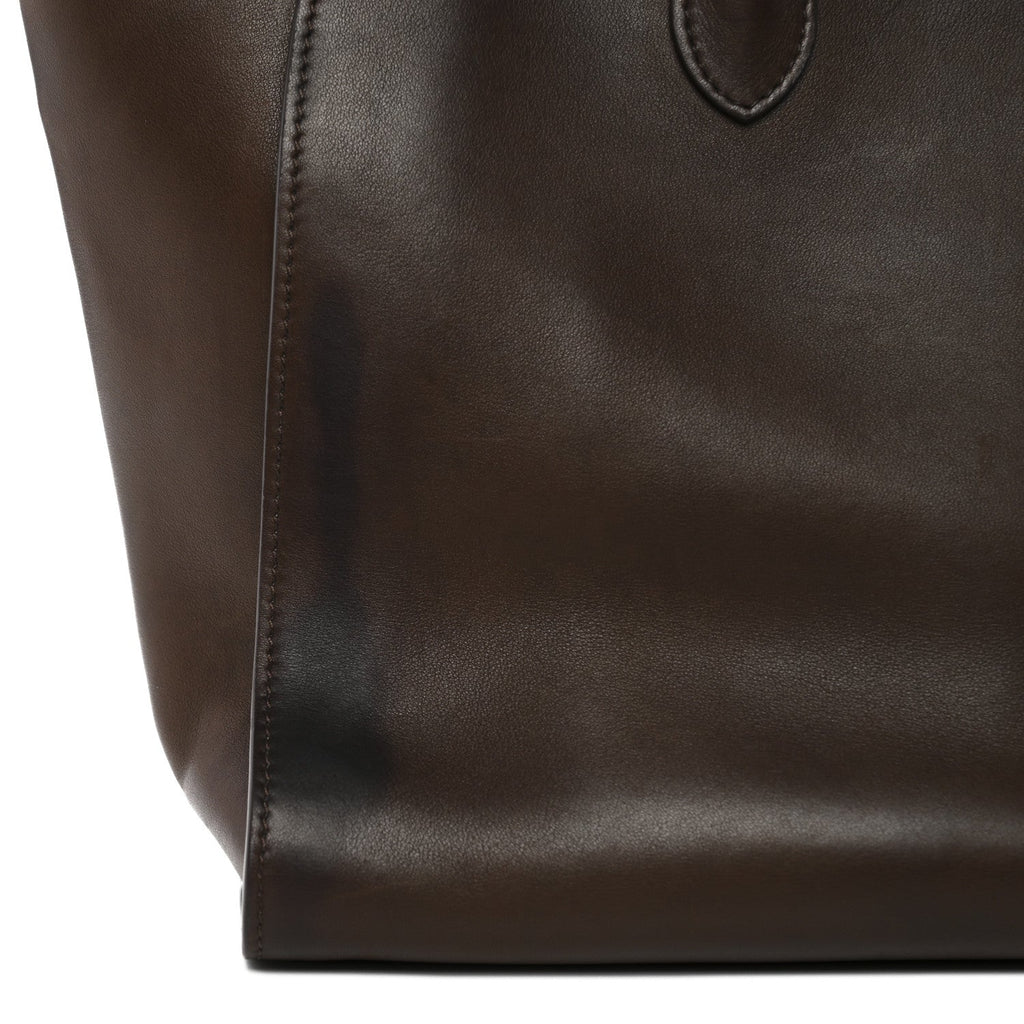 Polished Saddle Calfskin Marlo 14 Dark Brown