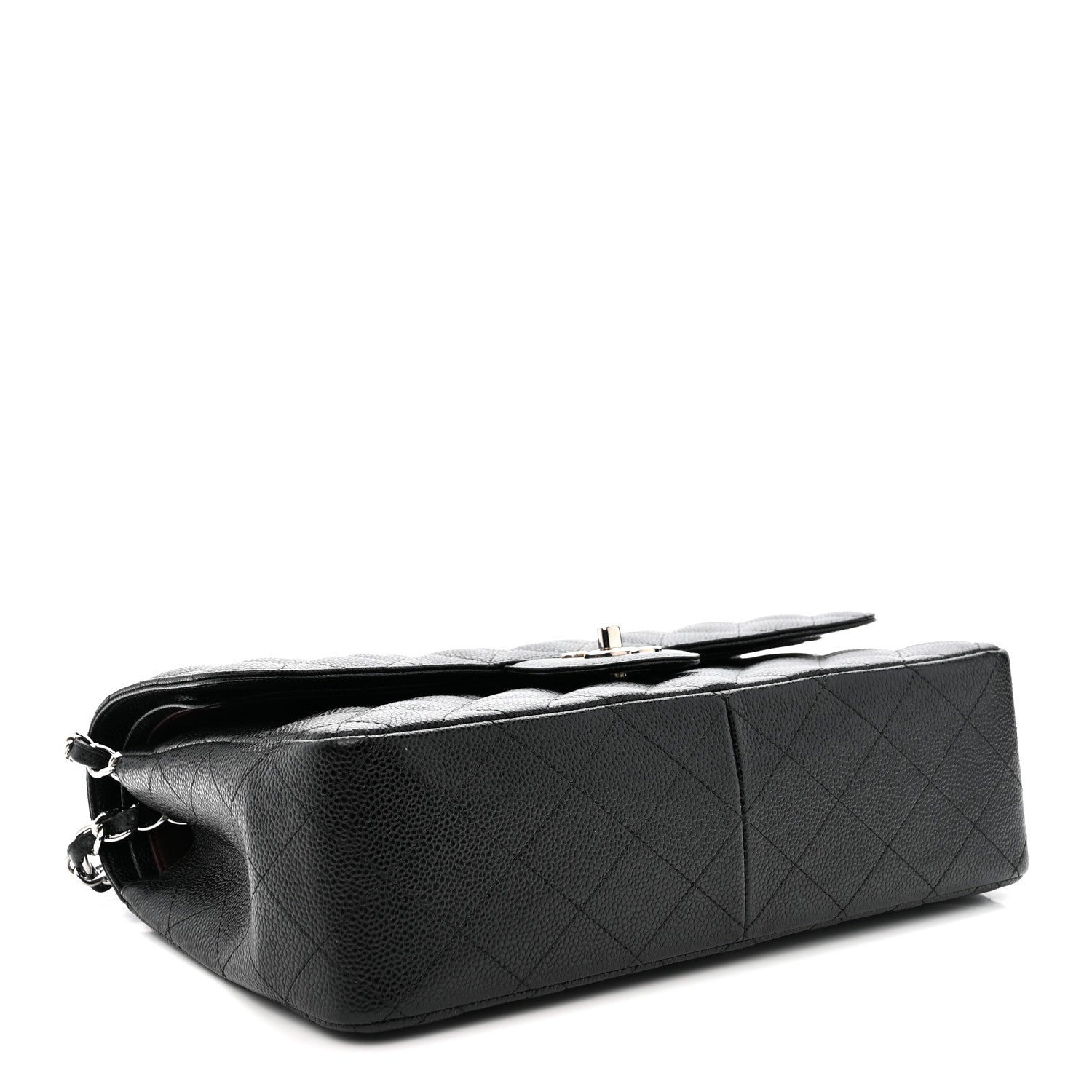 Caviar Quilted Jumbo Double Flap Black