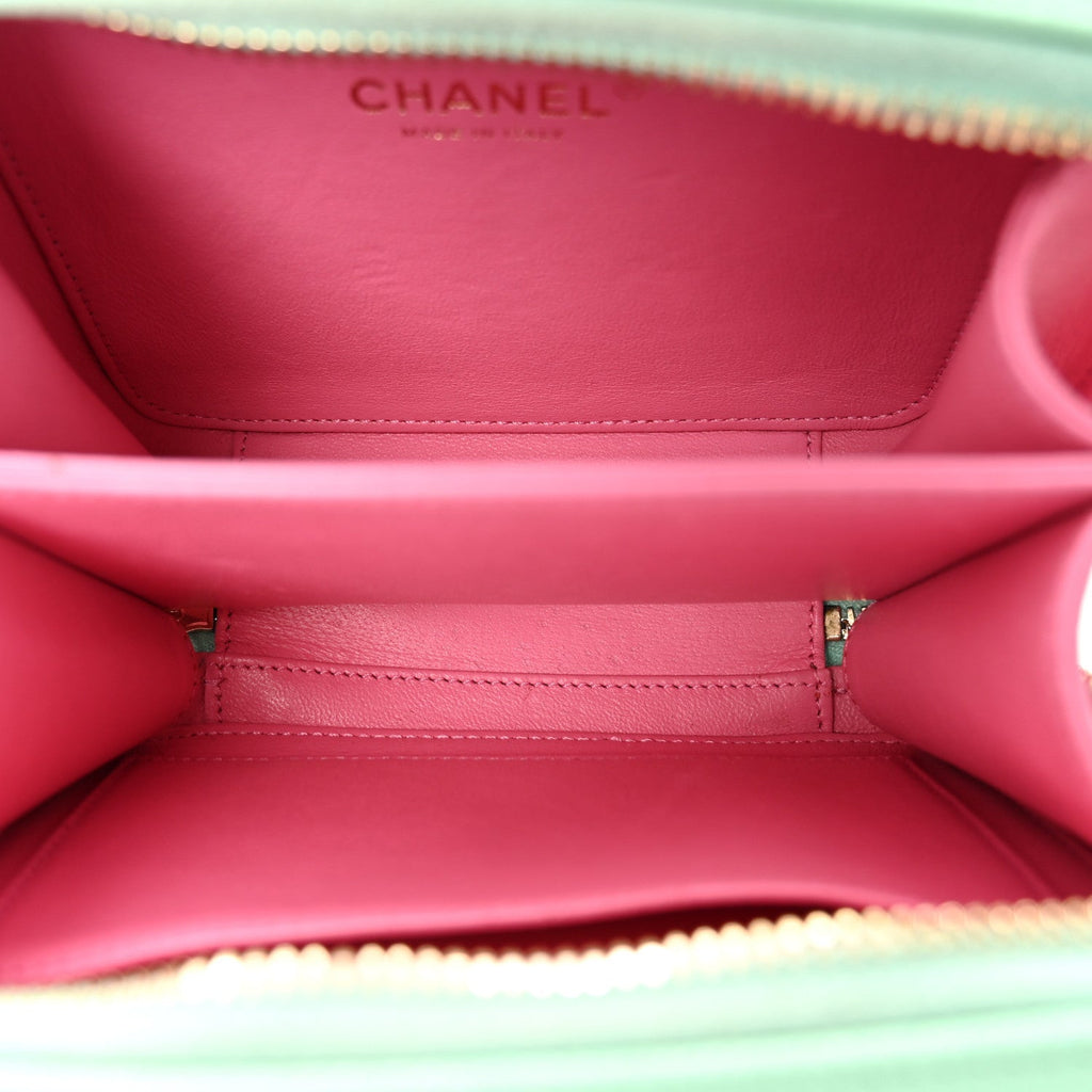 Caviar Quilted Small CC Filigree Vanity Case Pink Green Blue