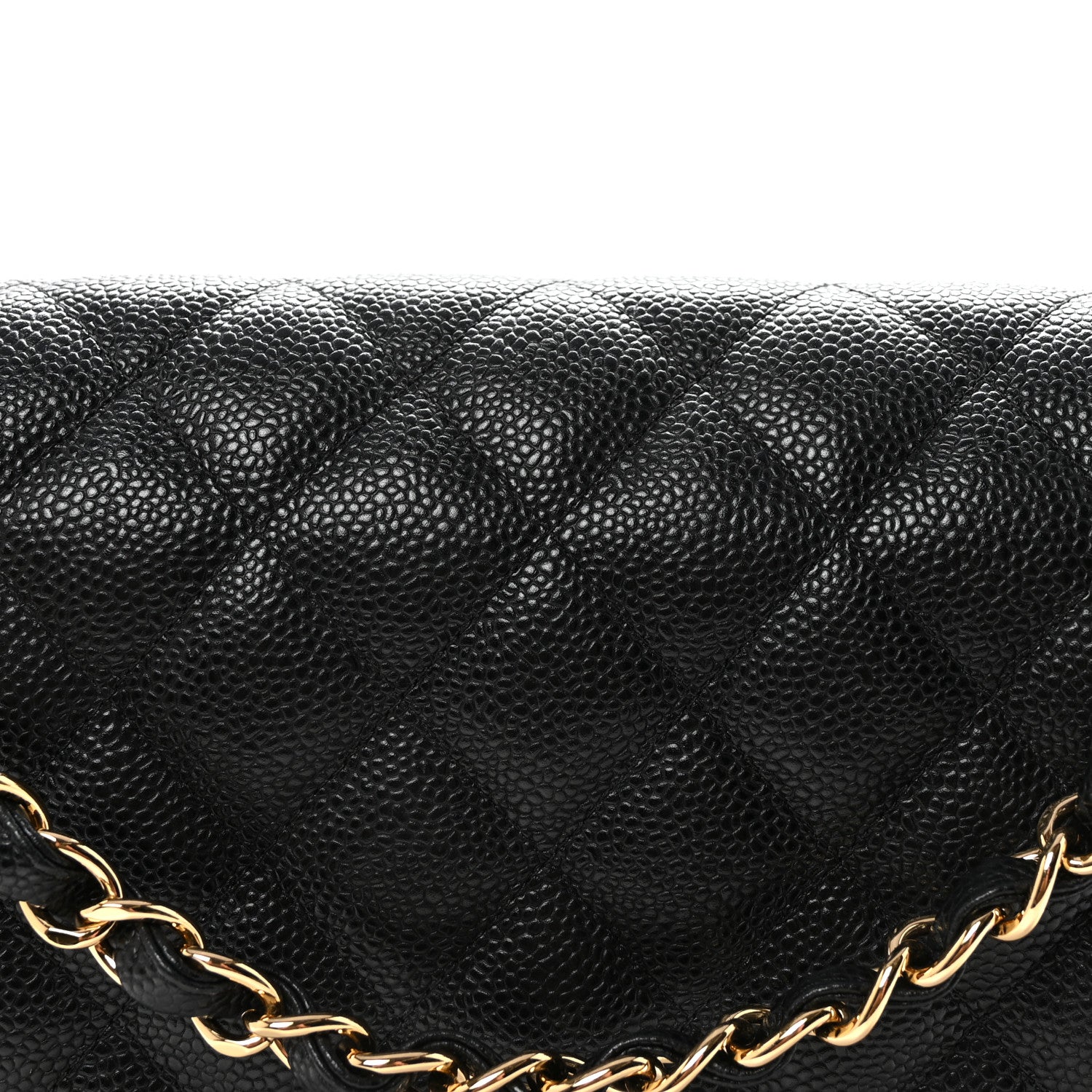 Caviar Quilted Jumbo Double Flap Black
