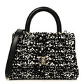 Lambskin Sequin Beaded Extra Mini Coco Handle Flap Black White