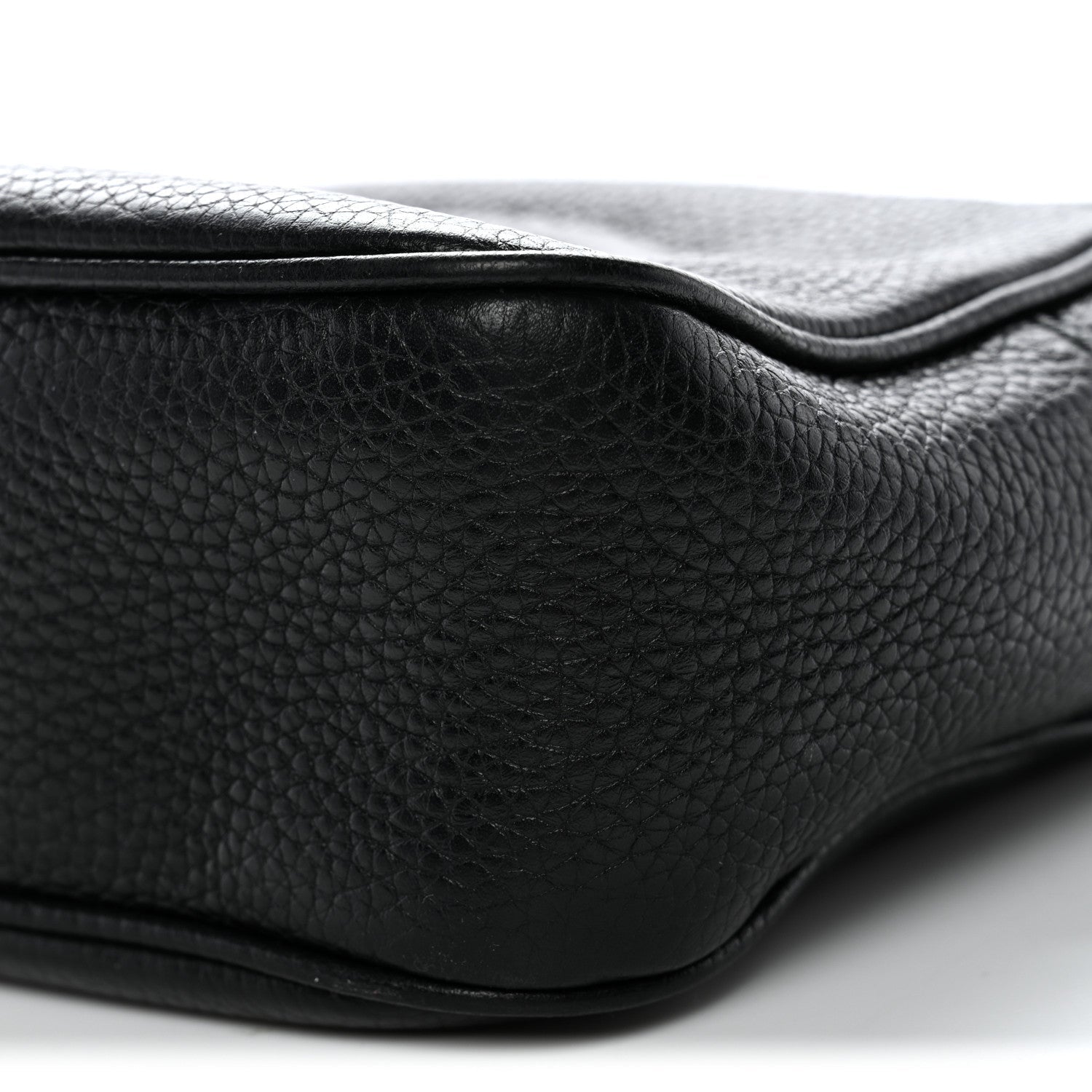 Pebbled Calfskin Small Soho Disco Bag Black