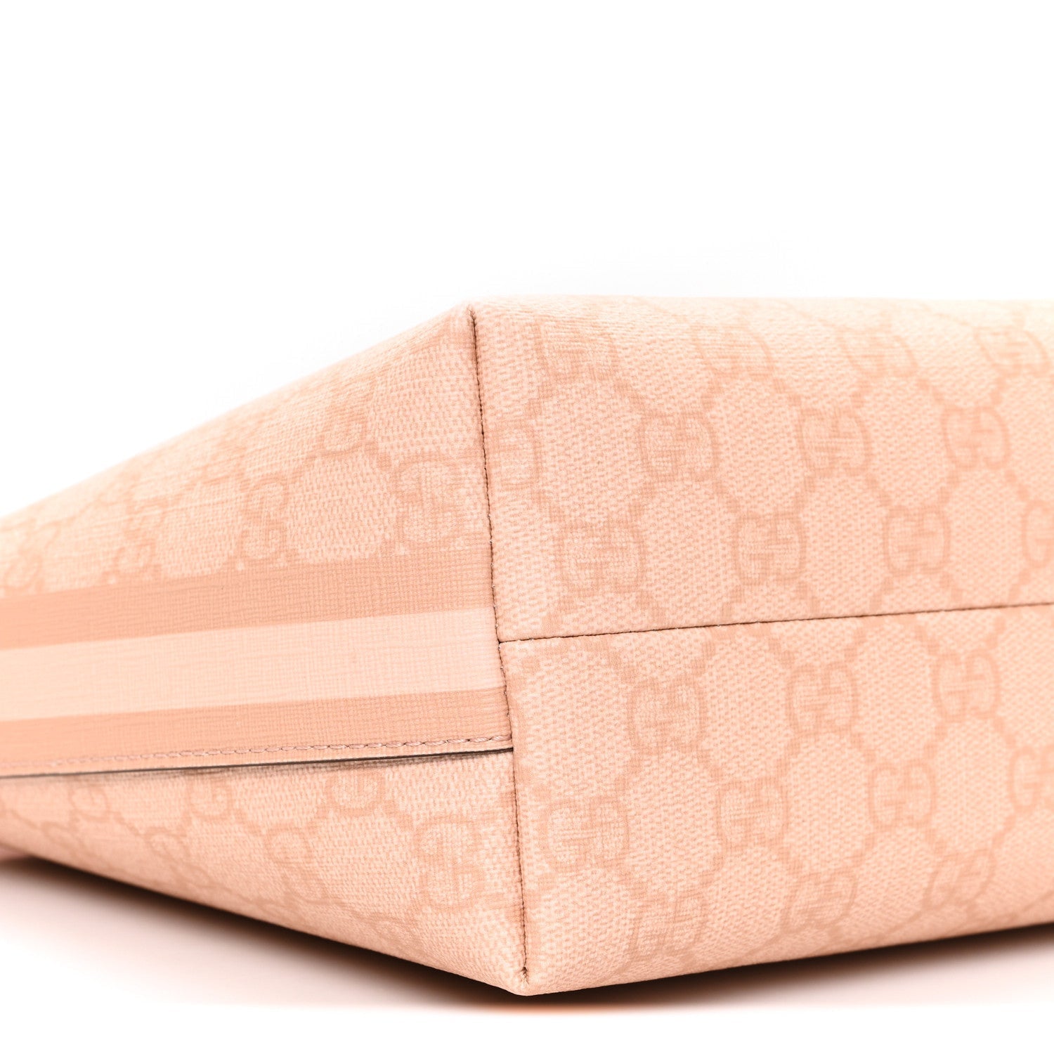 GG Supreme Monogram Textured Calfskin Web Super Mini Ophidia Shoulder Bag Pink