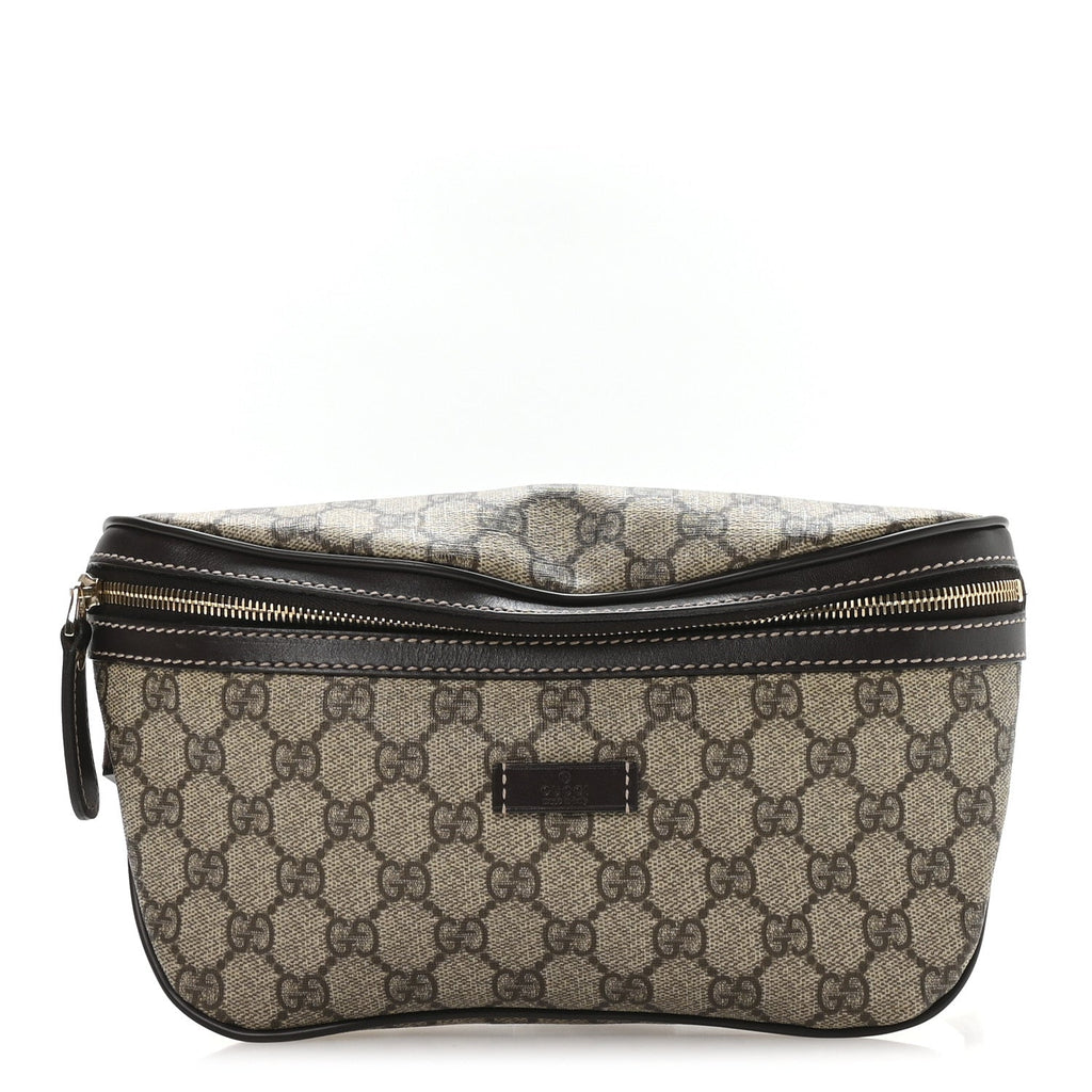 GG Supreme Monogram Belt Bag Dark Brown