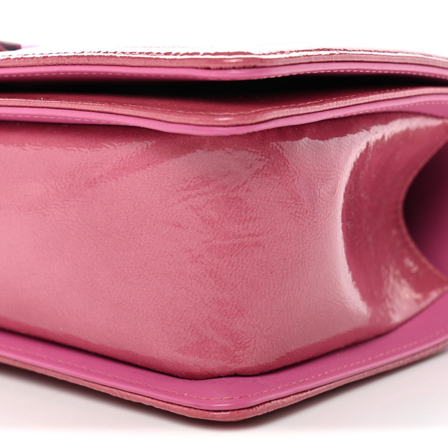 Patent Tweed Medium Boy Flap Fuchsia