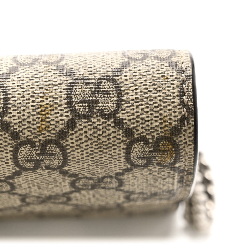 GG Supreme Monogram Mini Dionysus Chain Wallet Beige Taupe