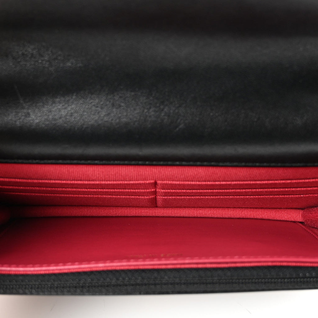 Lambskin Quilted Chanel 19 Wallet On Chain WOC Black
