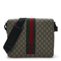 GG Supreme Monogram Web Flap Messenger Bag Black