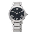 Stainless Steel Diamond 38mm Classic Quartz Watch Black