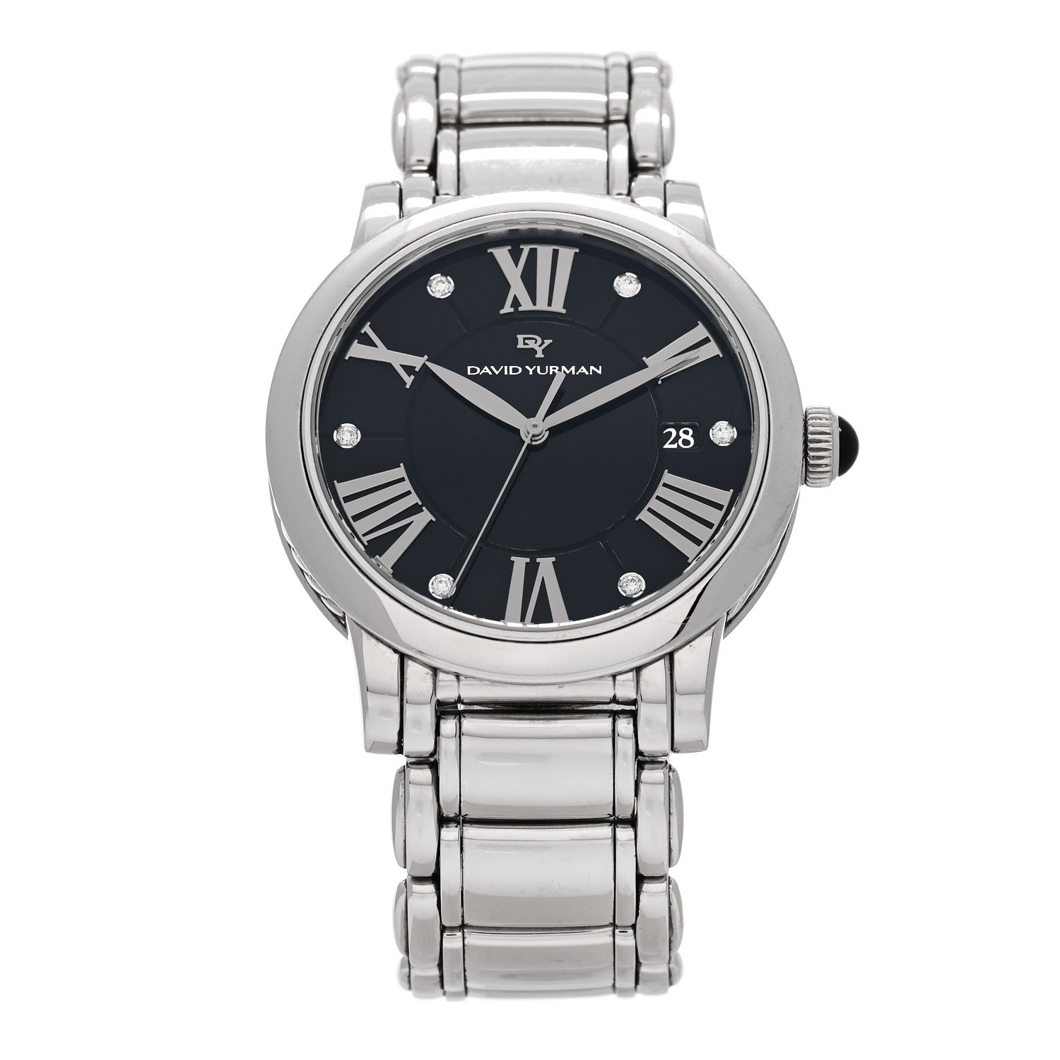 Stainless Steel Diamond 38mm Classic Quartz Watch Black