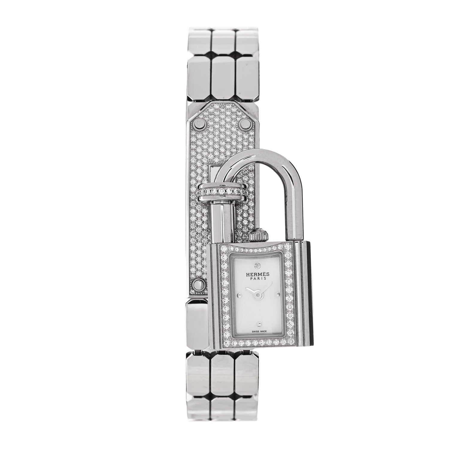 Stainless Steel Diamond Pave 16mm Kelly Quartz Watch