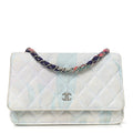 Canvas Quilted Jungle Jeans Wallet on Chain WOC Multicolor