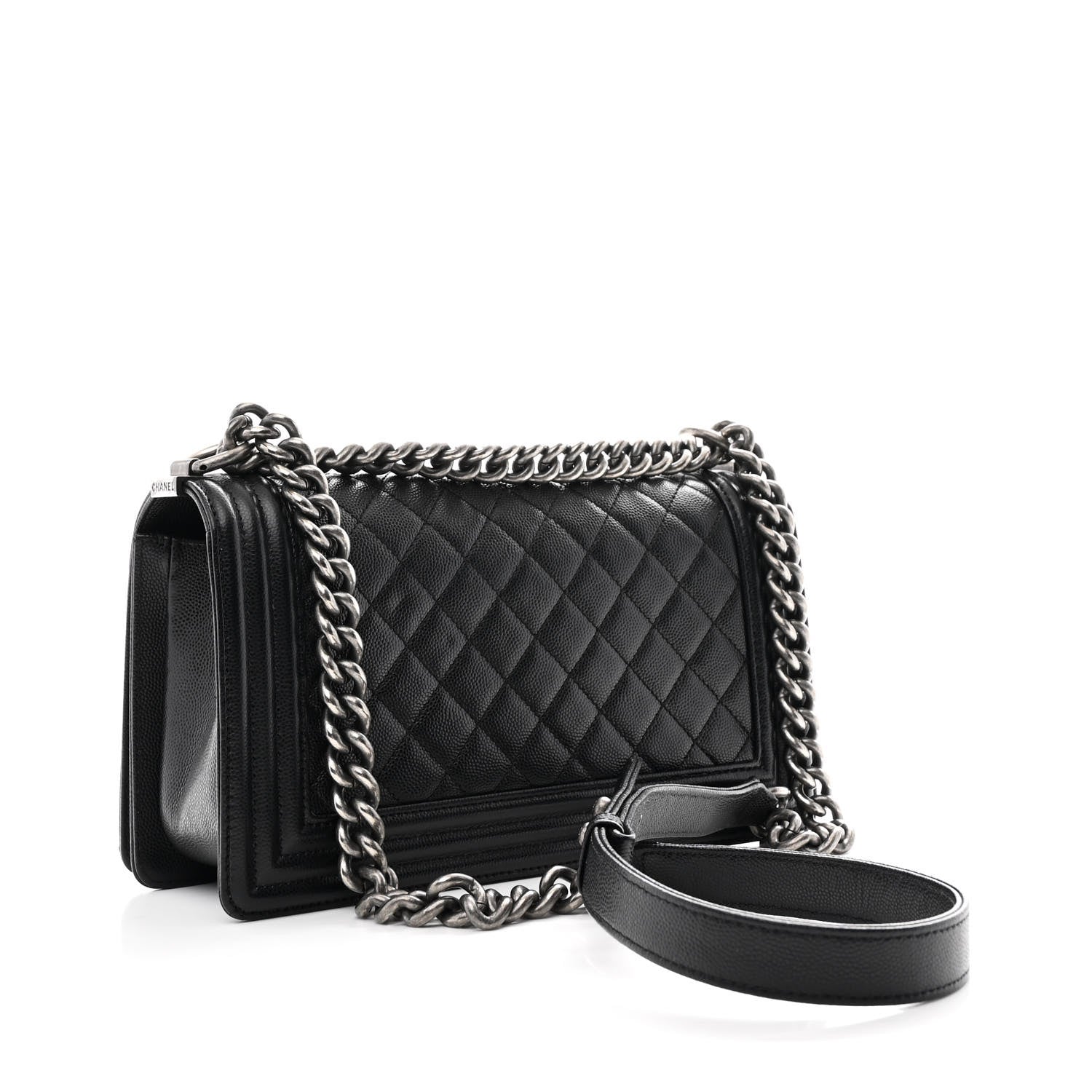Caviar Quilted Medium Boy Flap Black