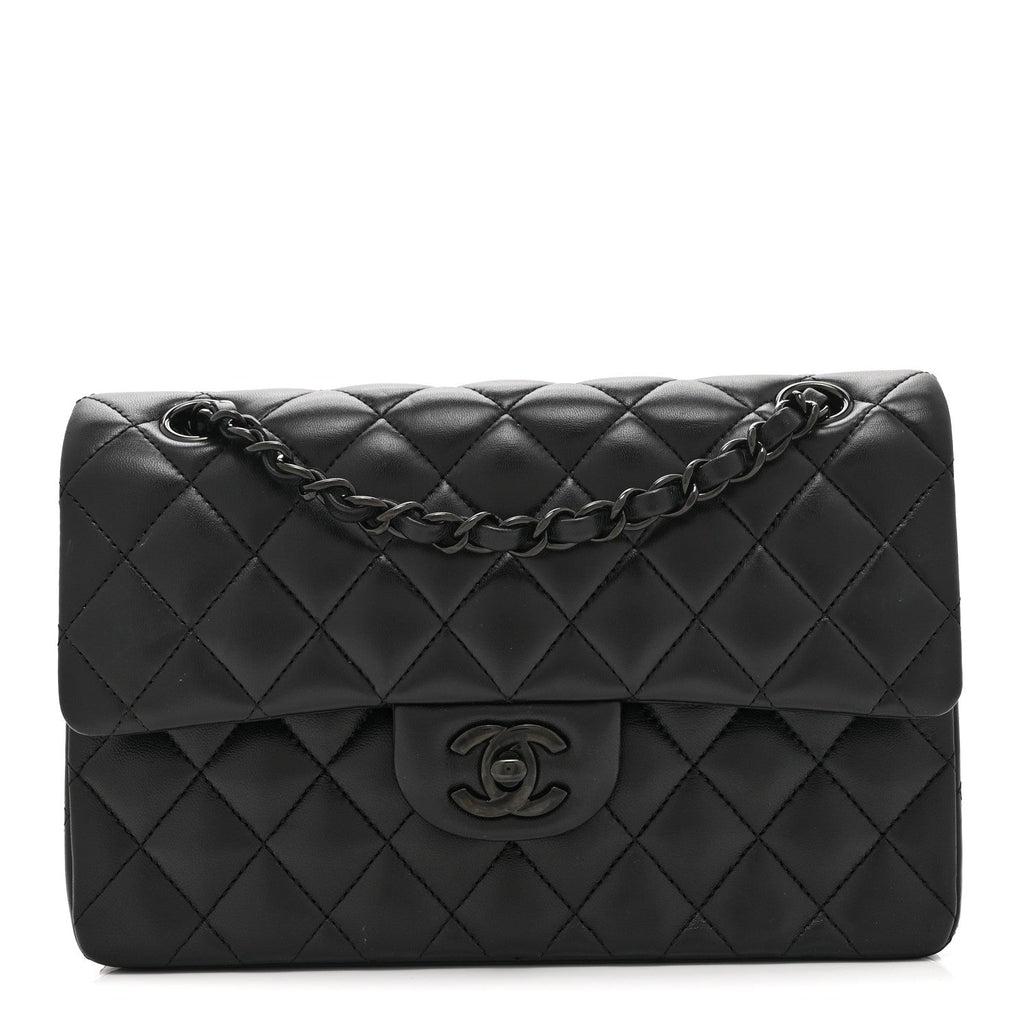 Lambskin Quilted Small Double Flap So Black
