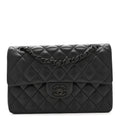 Lambskin Quilted Small Double Flap So Black