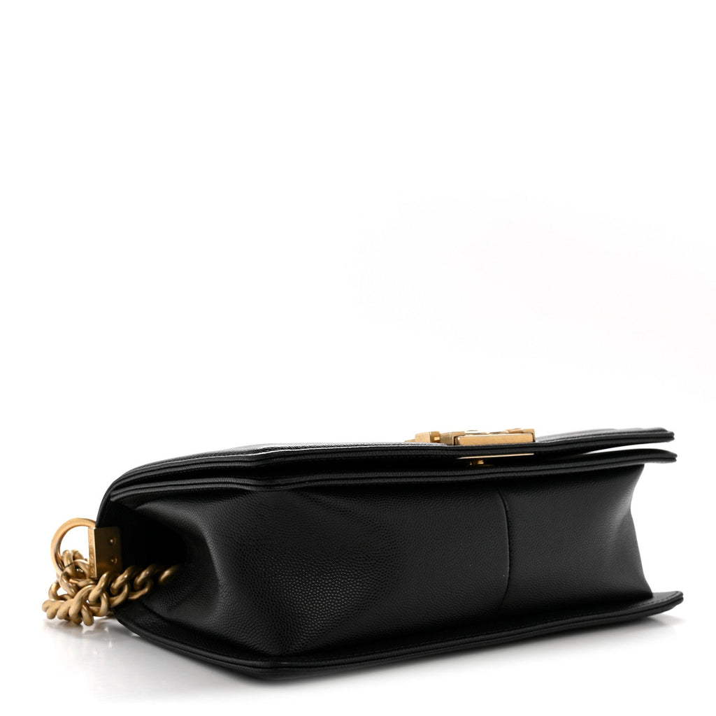 Caviar Quilted Medium Boy Flap Black