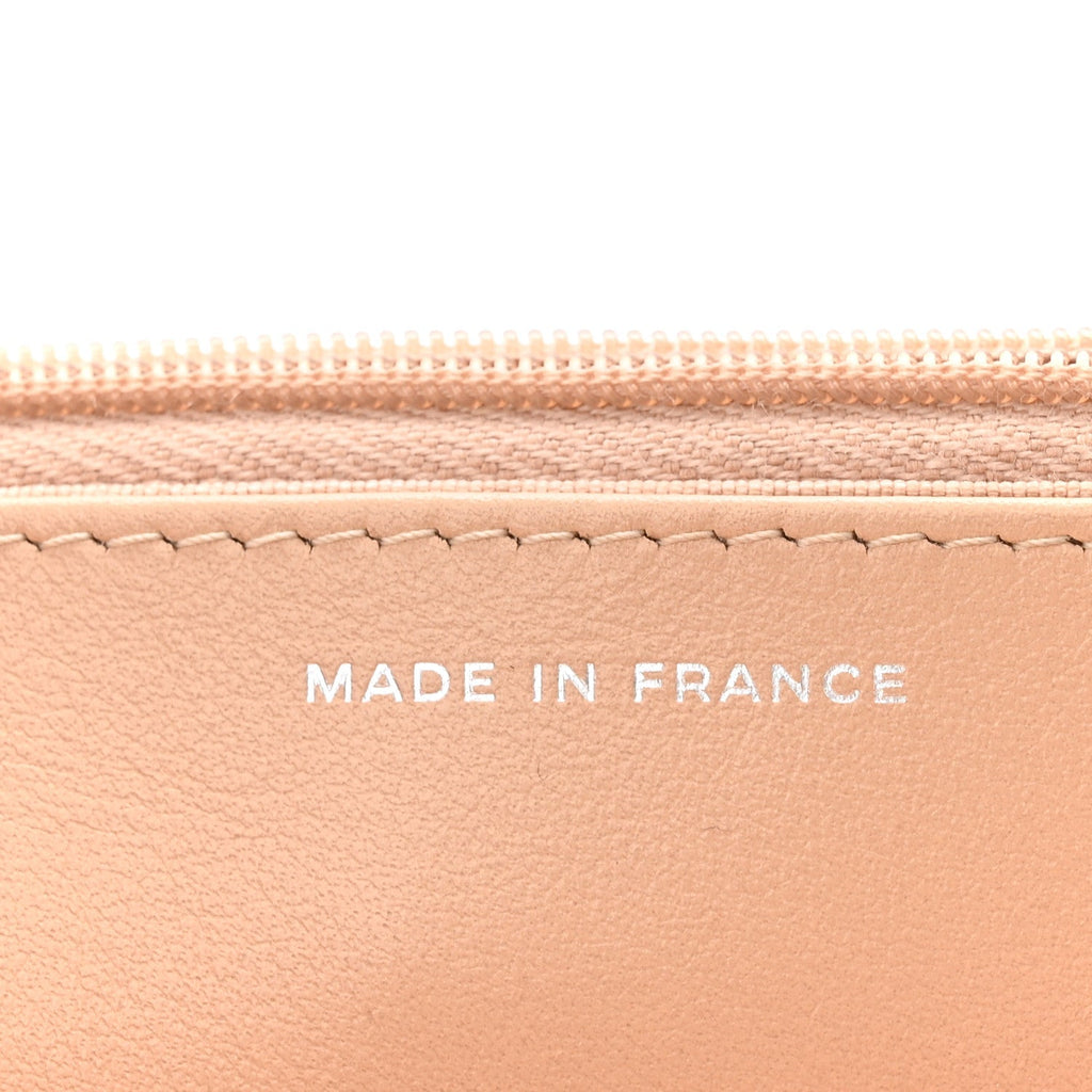 Caviar Quilted Wallet on Chain WOC Beige