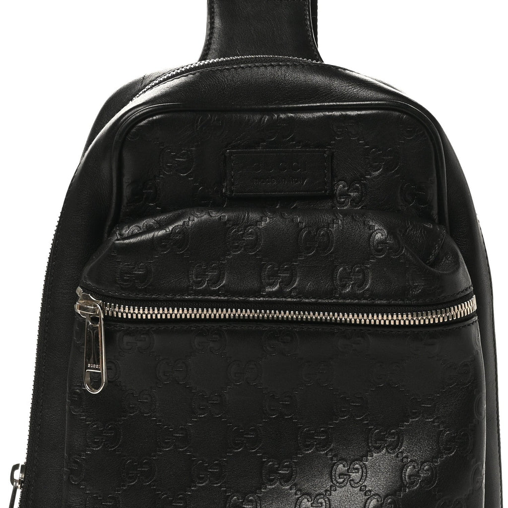 Guccissima Sling Backpack Black