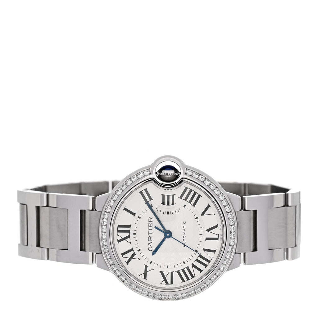 Stainless Steel Diamond Bezel 36mm Ballon Bleu De Cartier Automatic Watch
