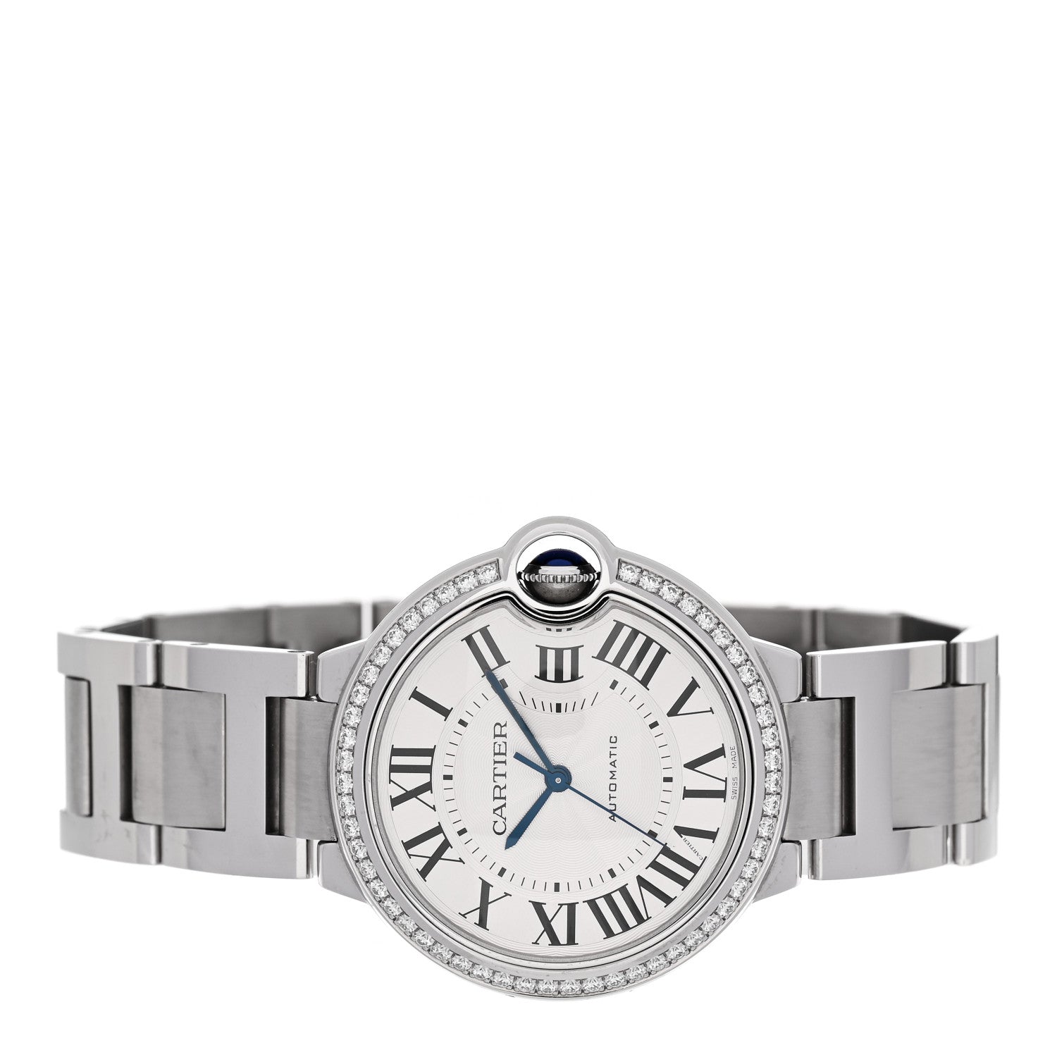Stainless Steel Diamond Bezel 36mm Ballon Bleu De Cartier Automatic Watch