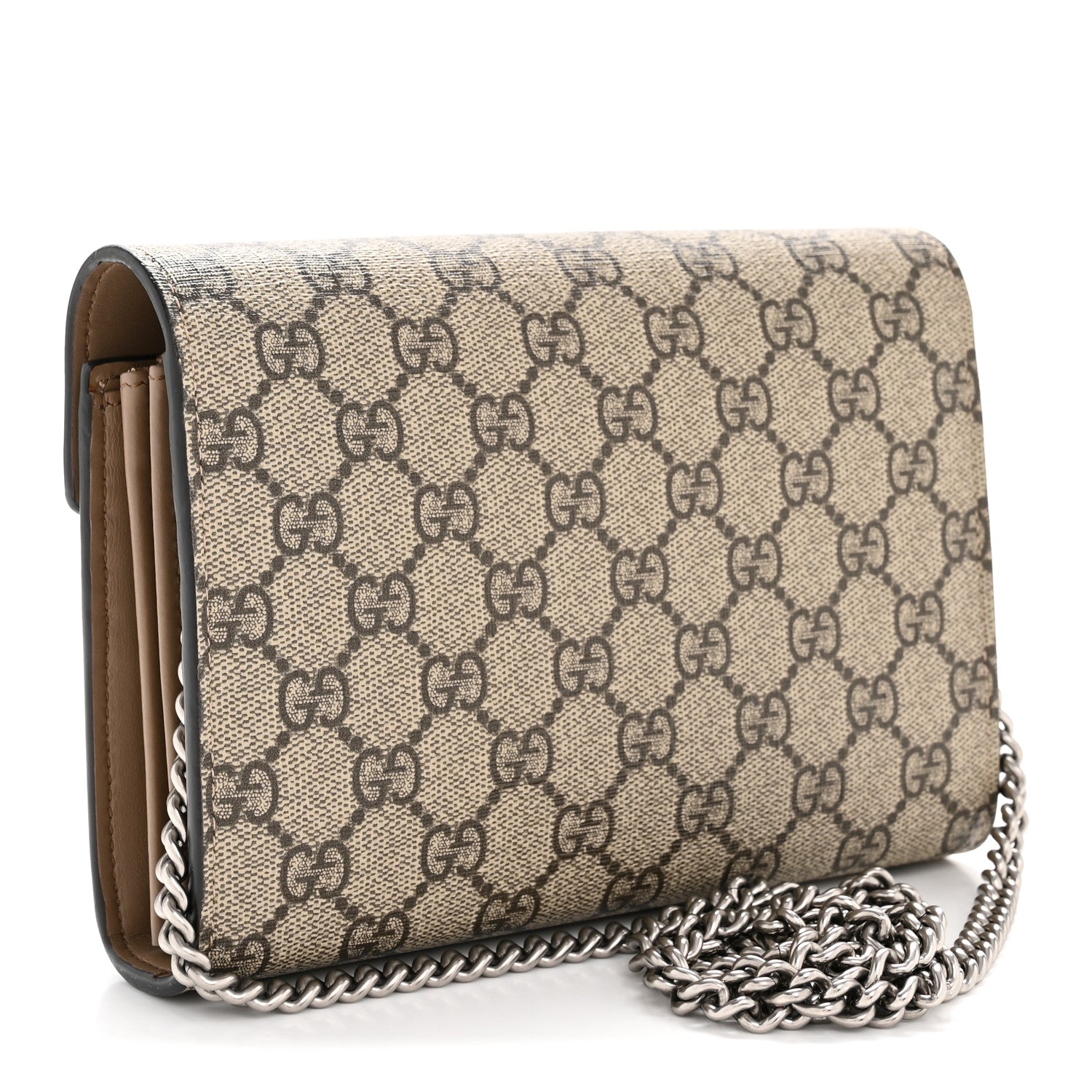 GG Supreme Monogram Mini Dionysus Chain Wallet Beige Taupe
