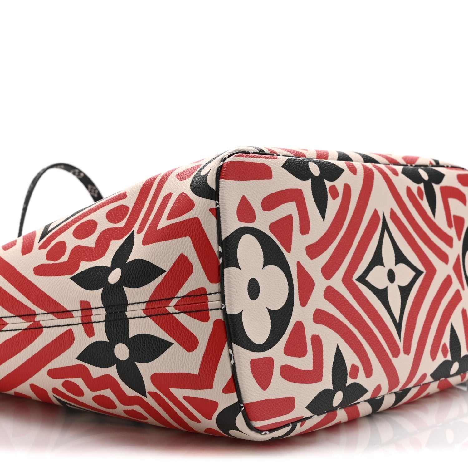 Monogram Giant Crafty Neverfull MM Creme Rouge Black