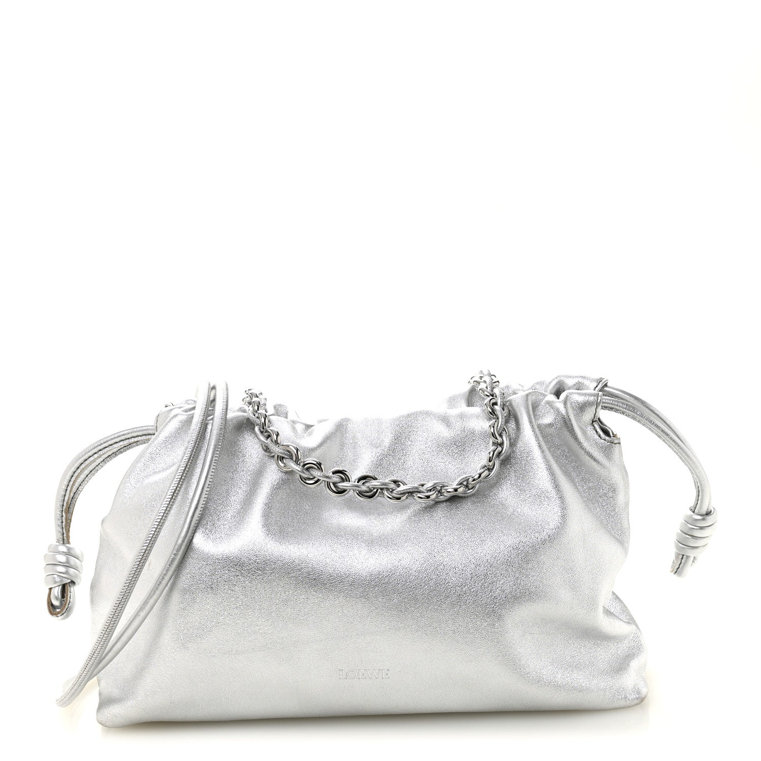 Metallic Nappa Donut Chain Flamenco Knot Silver
