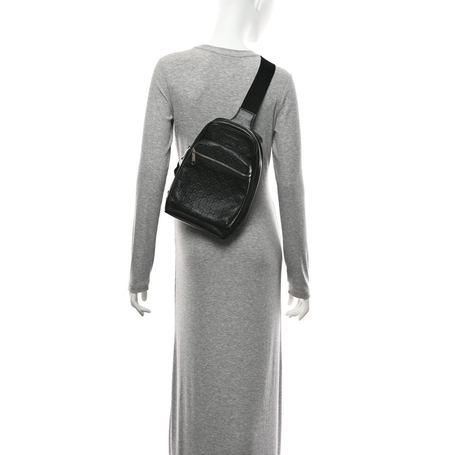 Guccissima Sling Backpack Black