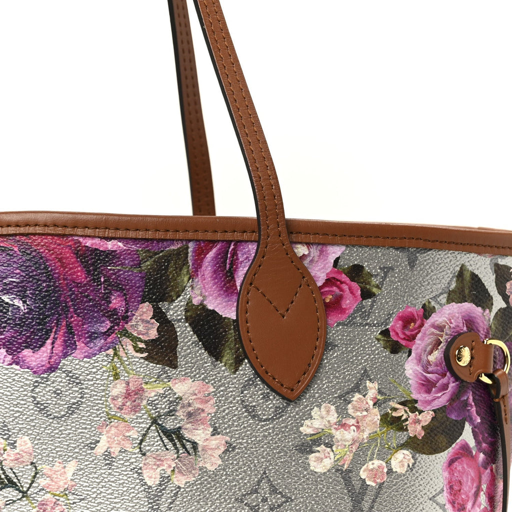 Metallic Monogram LV Garden Neverfull MM Silver