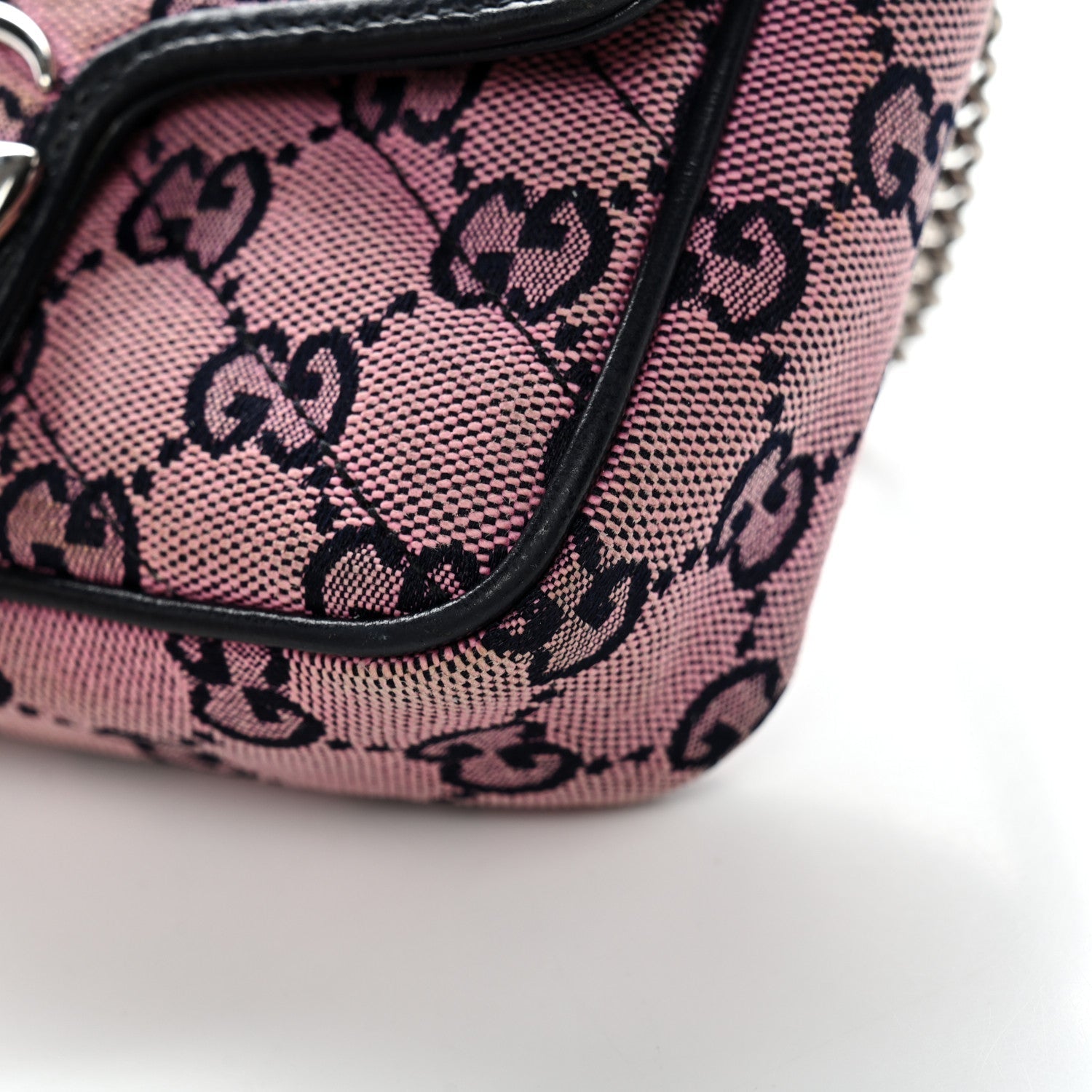 Monogram Multicolor Matelasse Diagonal Super Mini GG Marmont Shoulder Bag Pink Blue