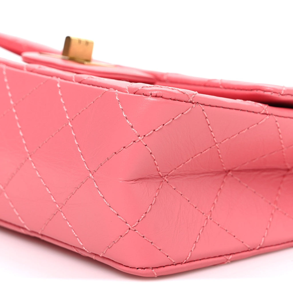 Aged Calfskin Quilted 2.55 Reissue Mini Flap Pink