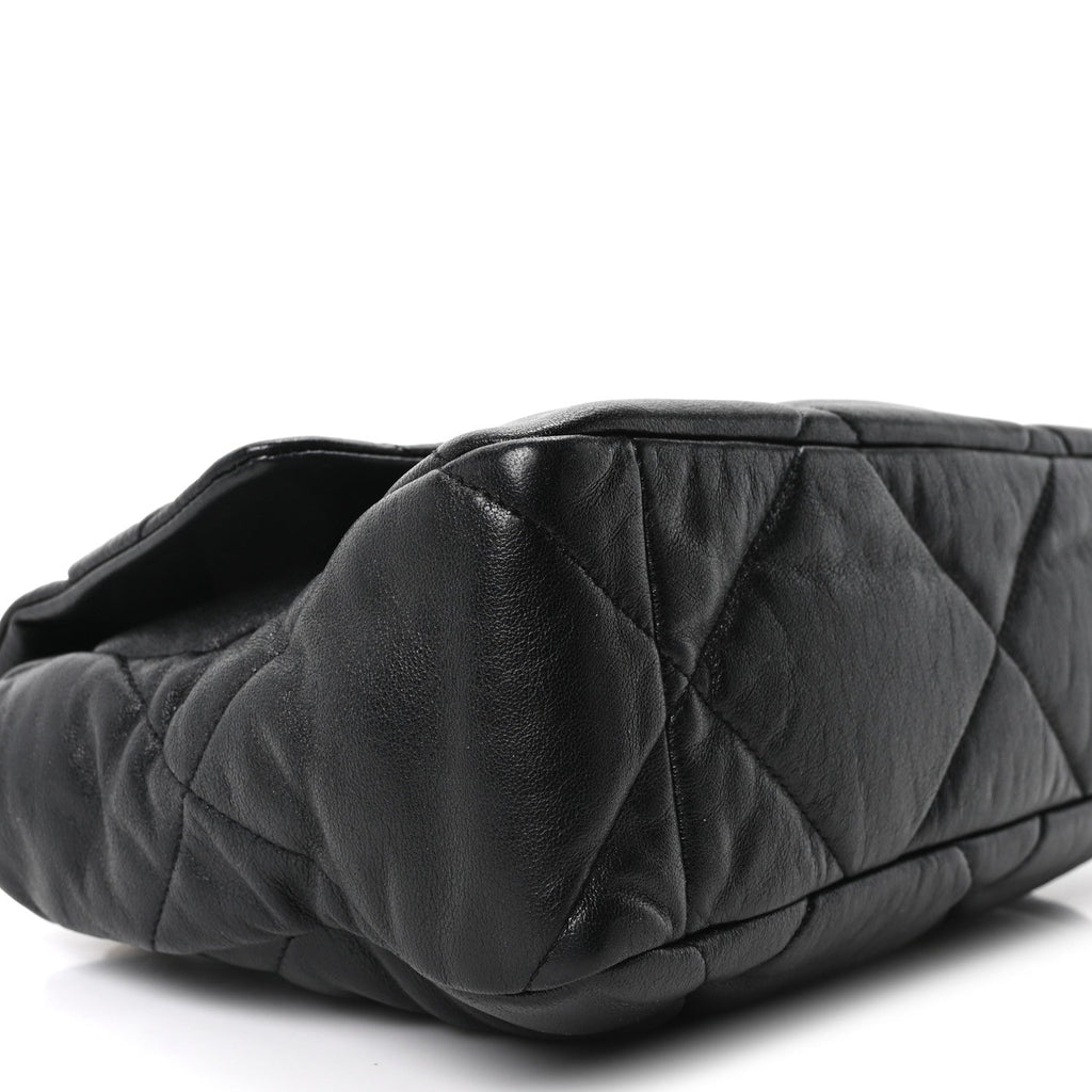 Goatskin Quilted Large Chanel 19 Flap Black