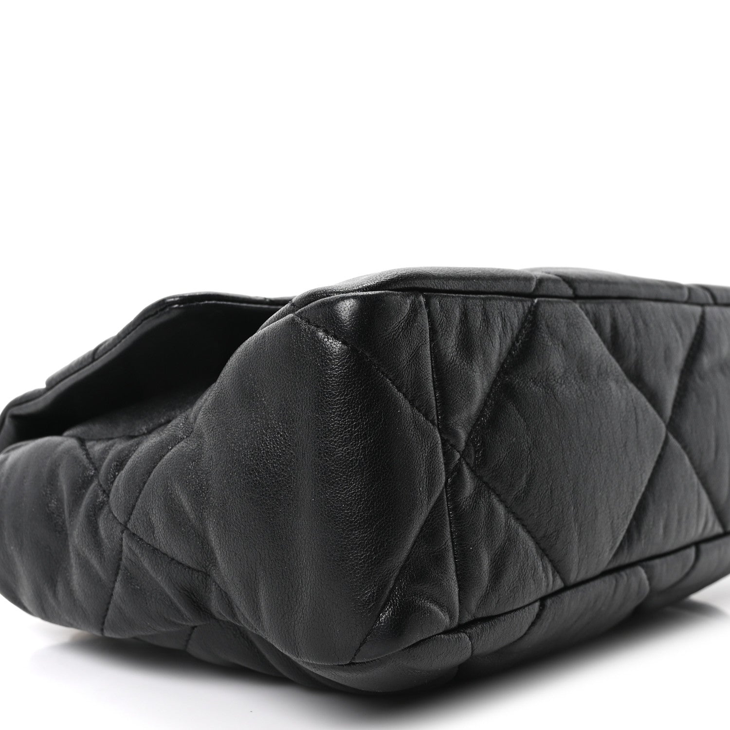 Goatskin Quilted Large Chanel 19 Flap Black