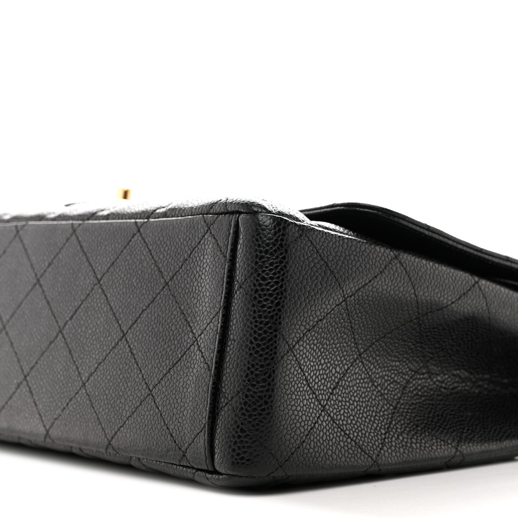 Caviar Quilted Maxi Double Flap Black