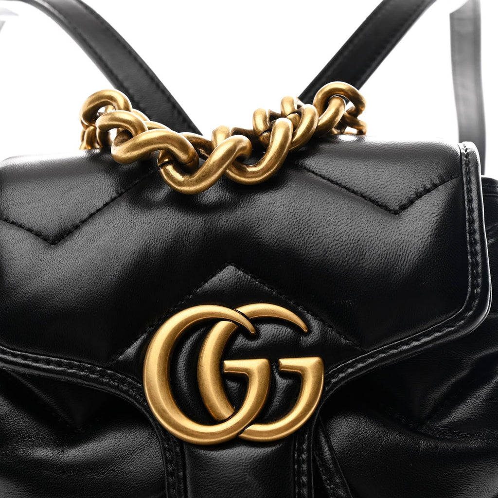 Nappa Chevron Matelasse GG Marmont Backpack Black