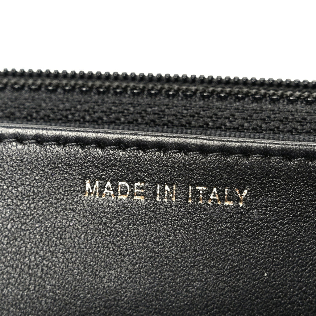 Lambskin Quilted Trendy CC Wallet On Chain WOC Black