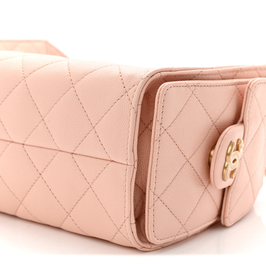 Caviar Quilted Mini Chanel 25 Handbag Light Pink