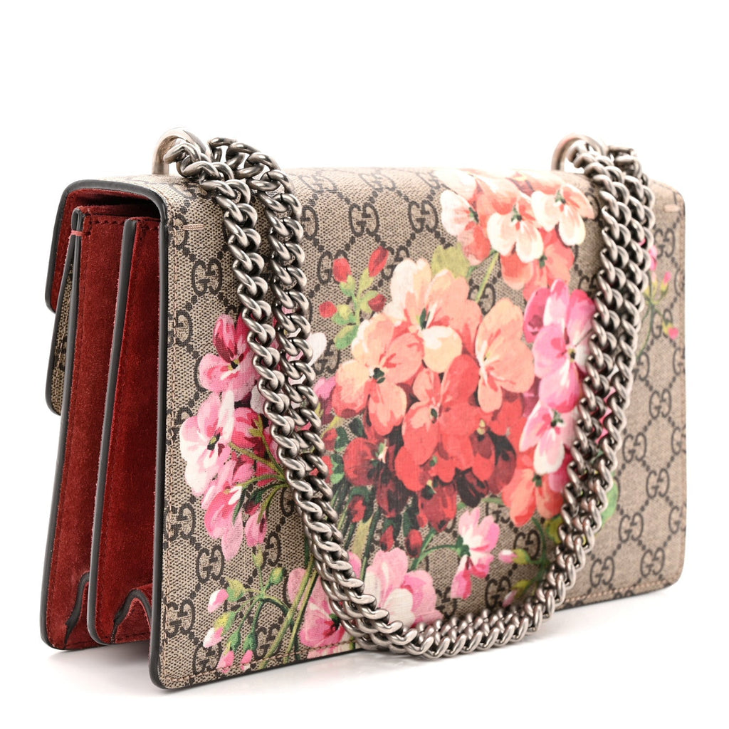 GG Supreme Monogram Blooms Small Dionysus Shoulder Bag Beige Multicolor Dry Rose