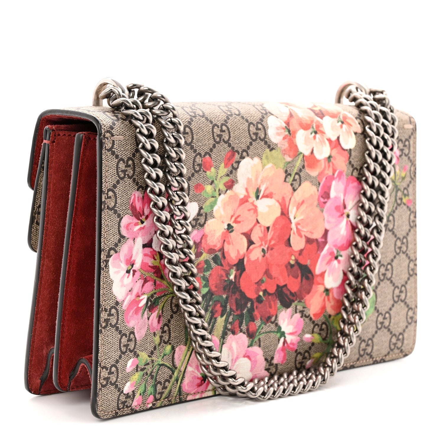 GG Supreme Monogram Blooms Small Dionysus Shoulder Bag Beige Multicolor Dry Rose
