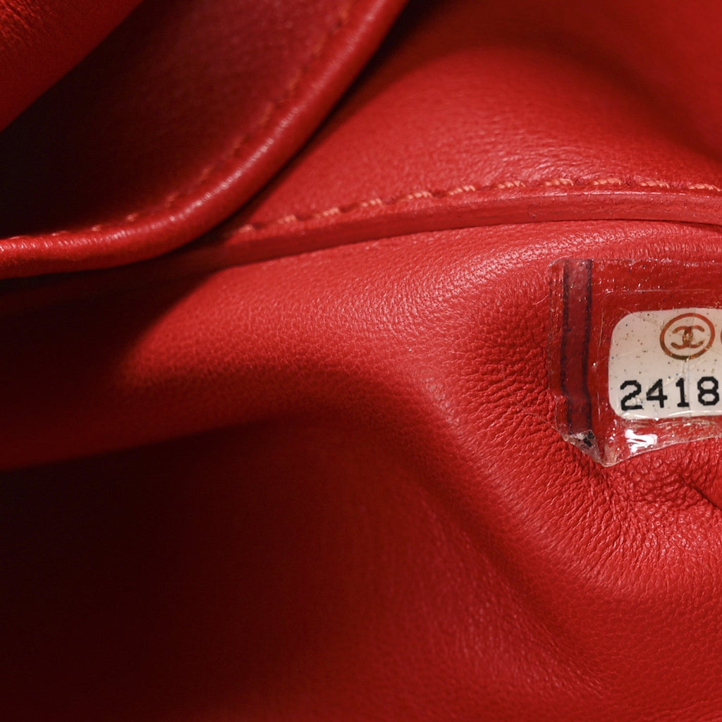 Snakeskin Calfskin Gabrielle Bucket Red