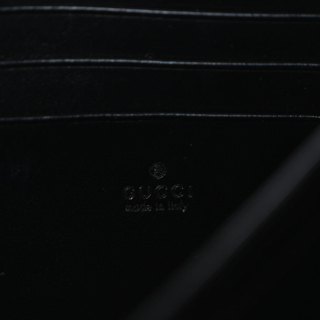 Calfskin Matelasse GG Marmont Chain Wallet Black