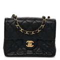 Caviar Quilted Mini Square Flap Black