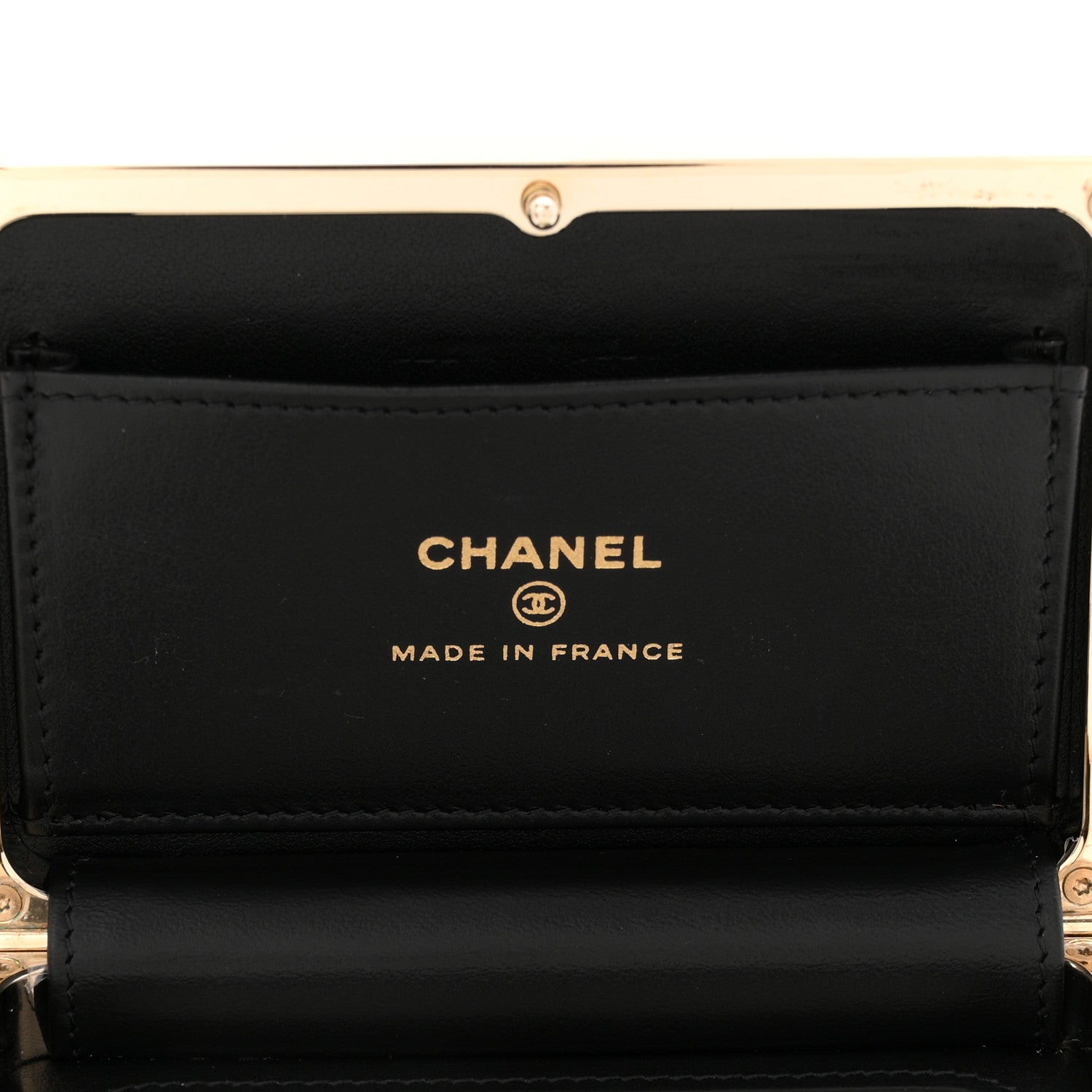 Patent Calfskin Boy Minaudiere Black